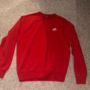 Red Nike crew neck sweatshirt